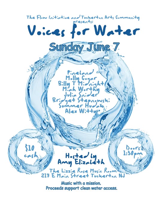 Voices for Water flyer. Water droplets