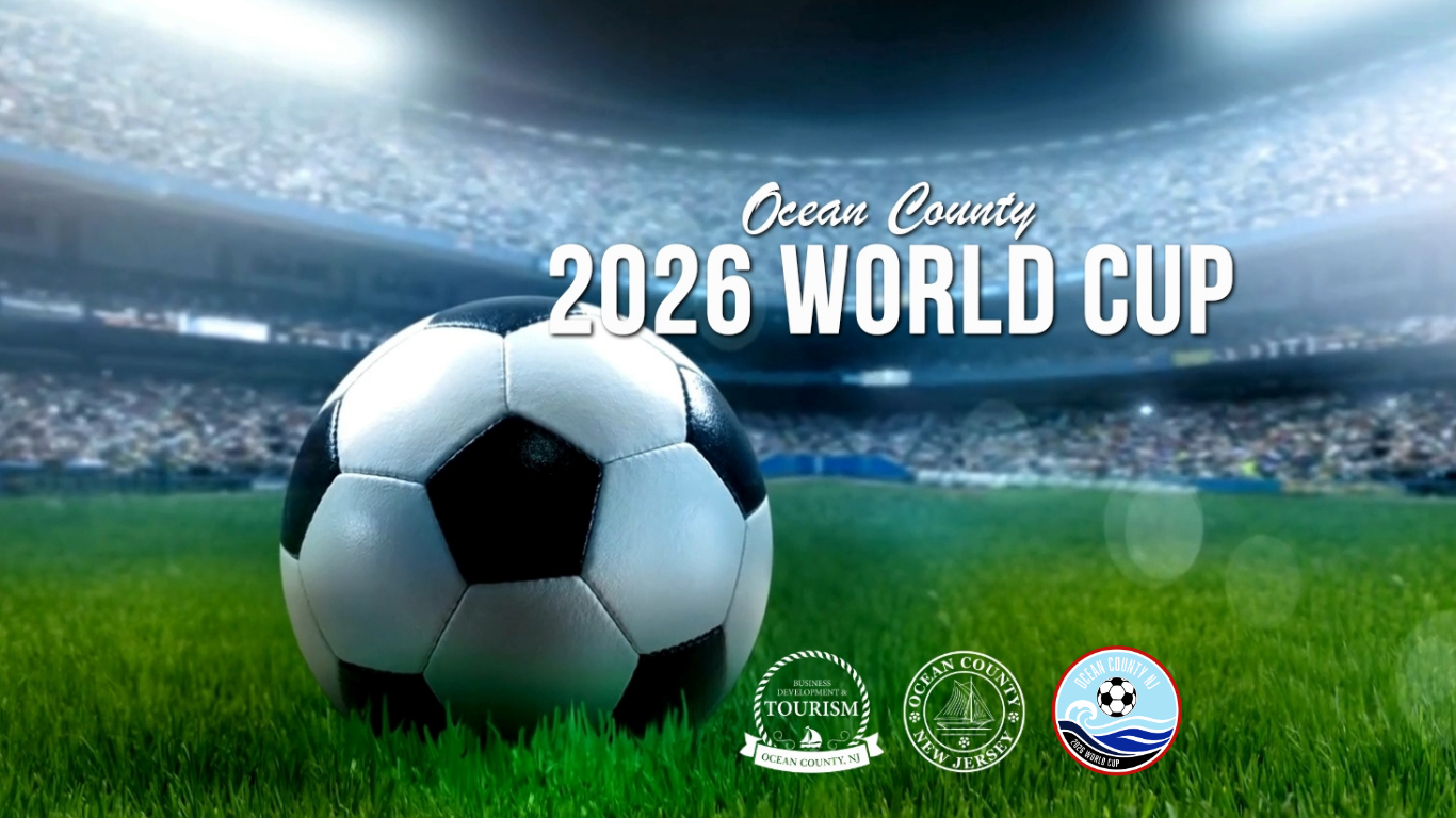Soccer ball in a field inside of a stadium Ocean County World Cup 2026