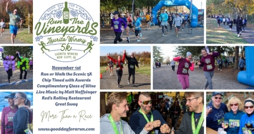 people running a 5k at a winery