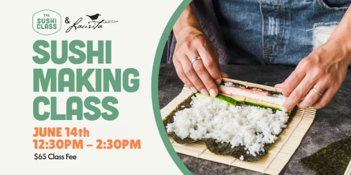 person making sushi