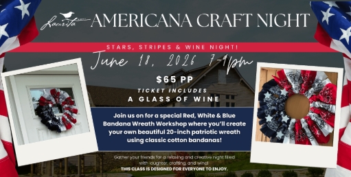 Americana Craft Night Bandana wreath