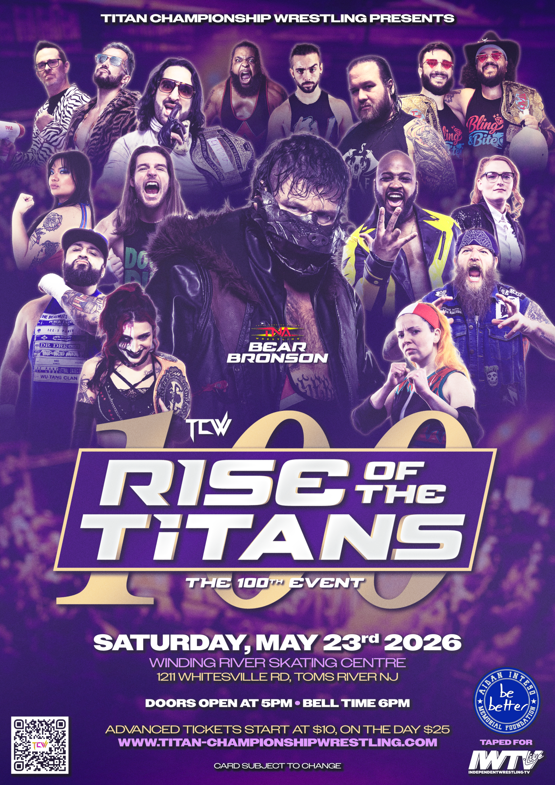 multiple wrestlers on a flyer for Titan Championship Wrestling