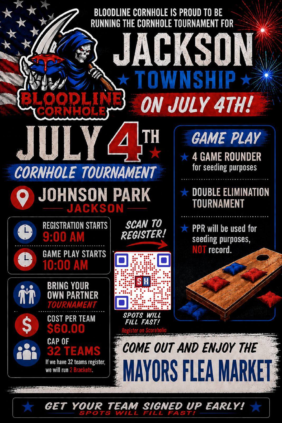 cornhole tournament flyer