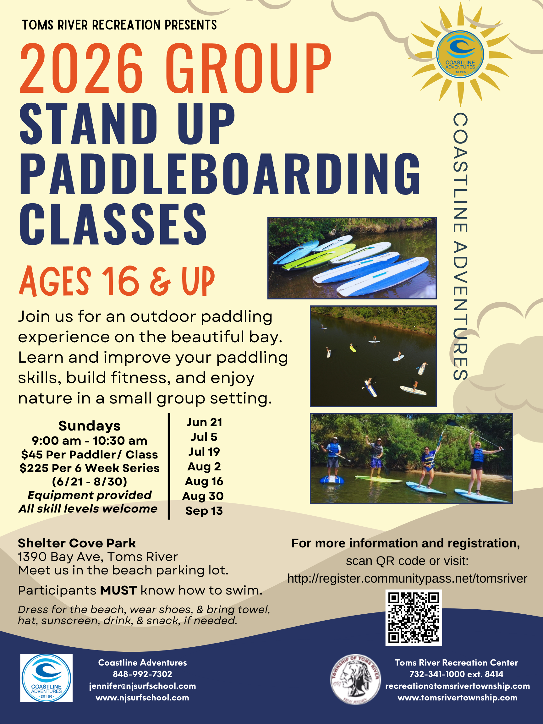 a group of people paddleboarding