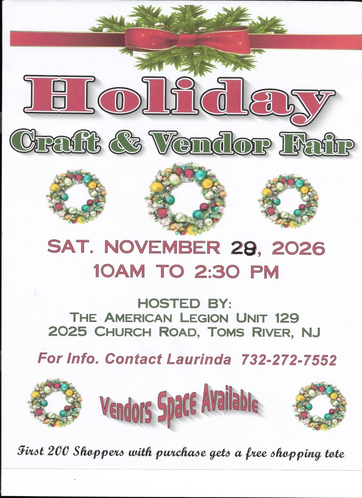 holiday vendor fair flyer with holiday wreaths