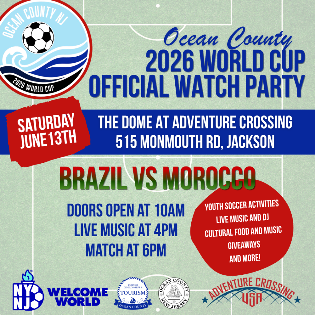 Ocean County 2026 World Cup Official Watch Party flyer