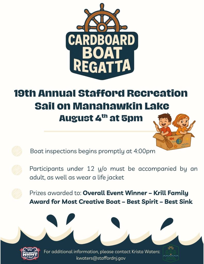 graphic of two kids in a cardboard boat 