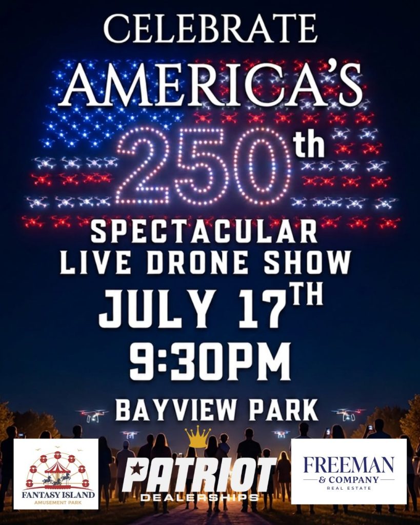 American flag in drones