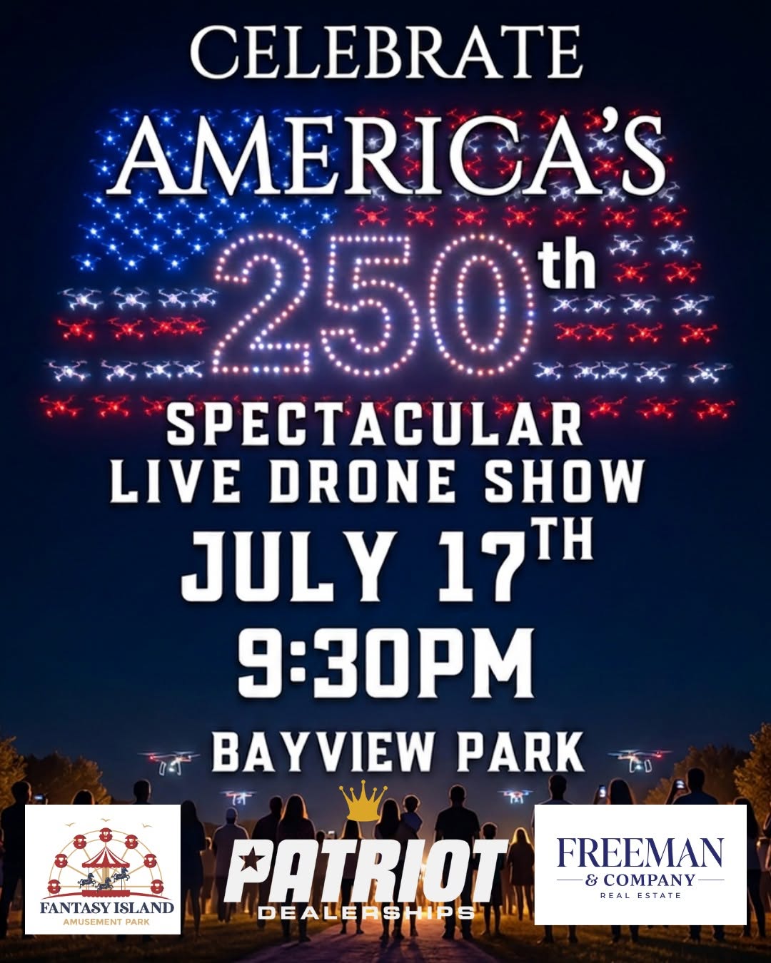 American flag in drones