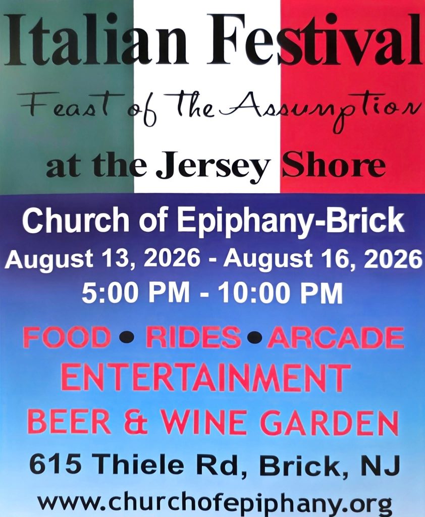 Italian Festival flyer featuring an Italian Flag 