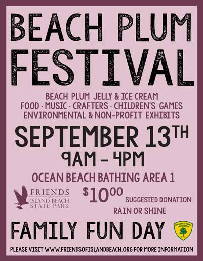 beach plum festival flyer on a purple background
