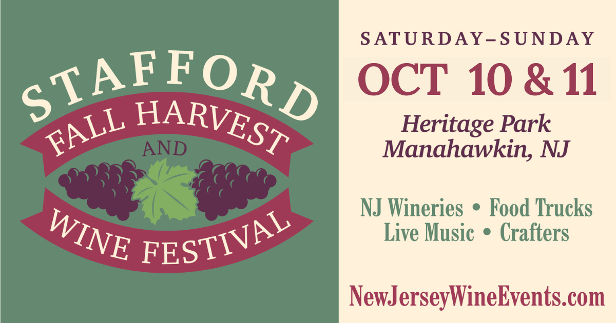Stafford Fall Harvest and Wine Festival flyer. Purple grapes