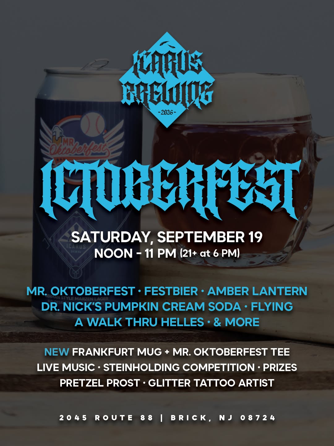 ictoberfest flyer for icarus brewing co