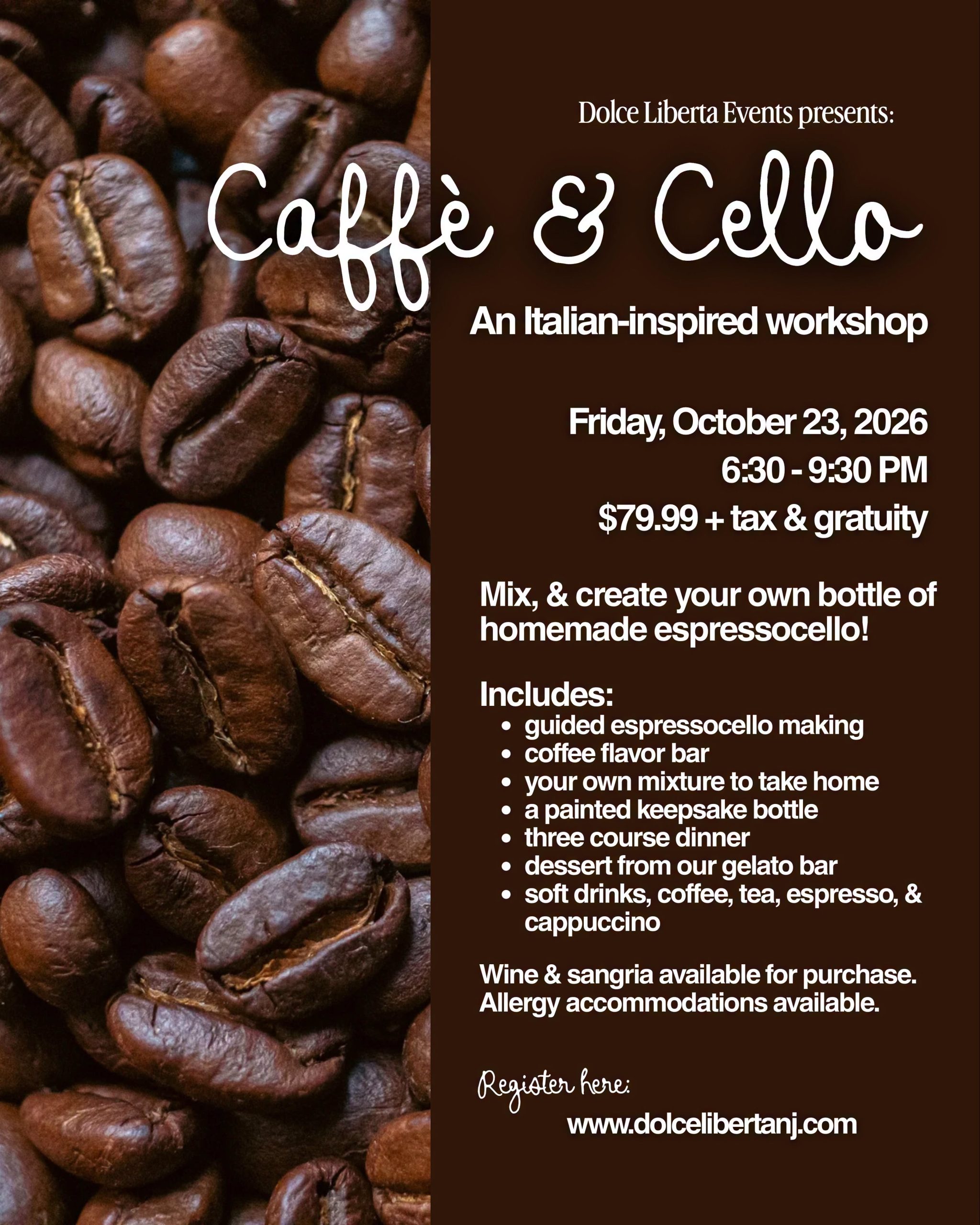 coffee beans on a flyer