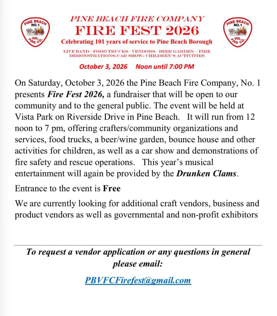 Pine Beach Fire Fest flyer