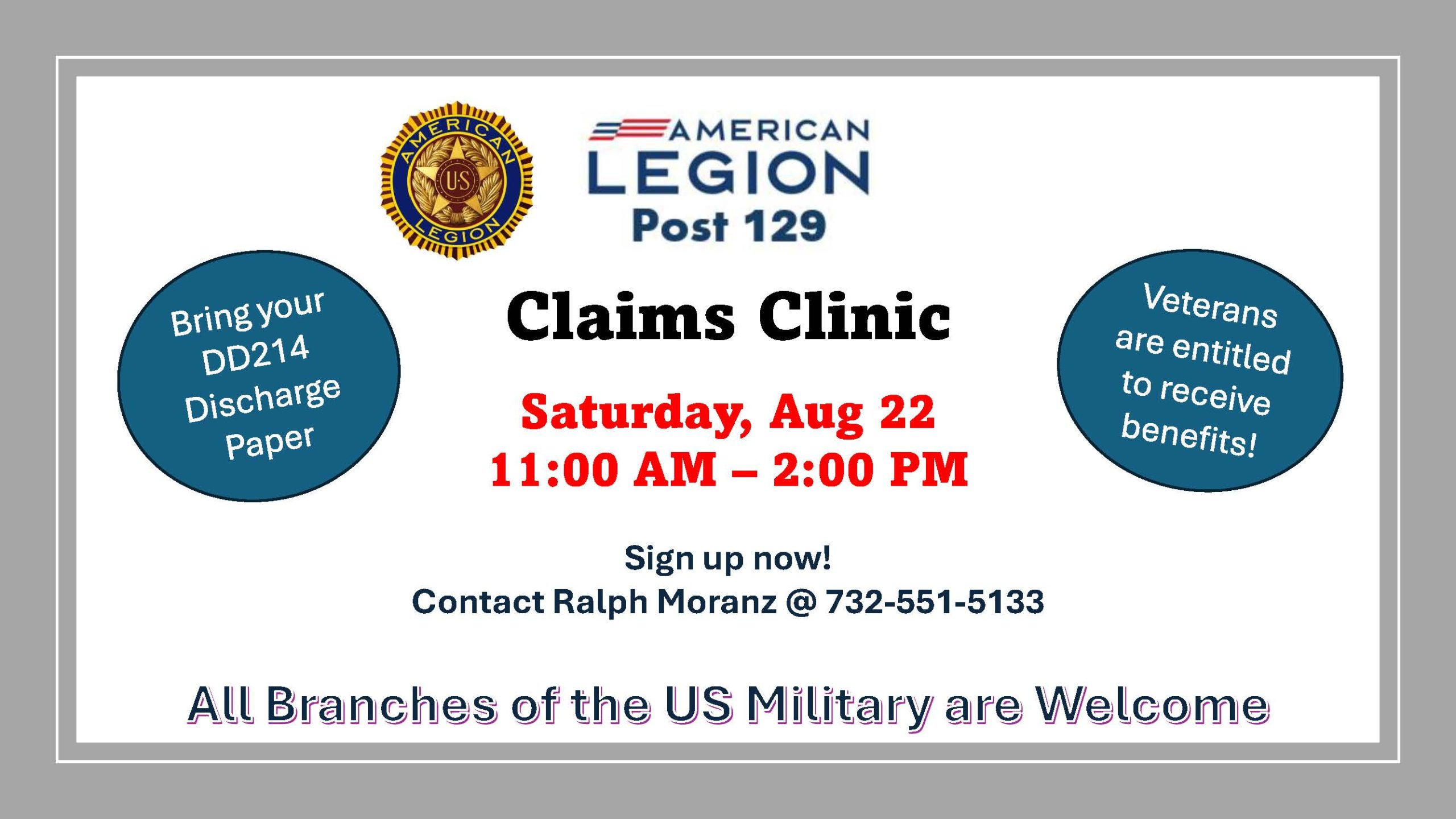 American legion Post 129 Claims Clinic