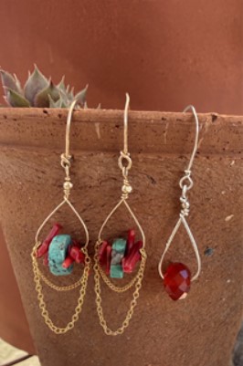 Gemstone Dangle Earrings
