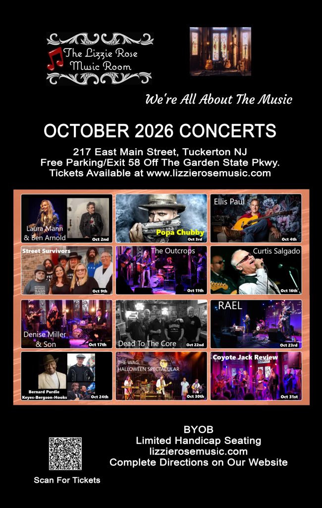 The Lizzie Rose music Room October Concerts flyer 