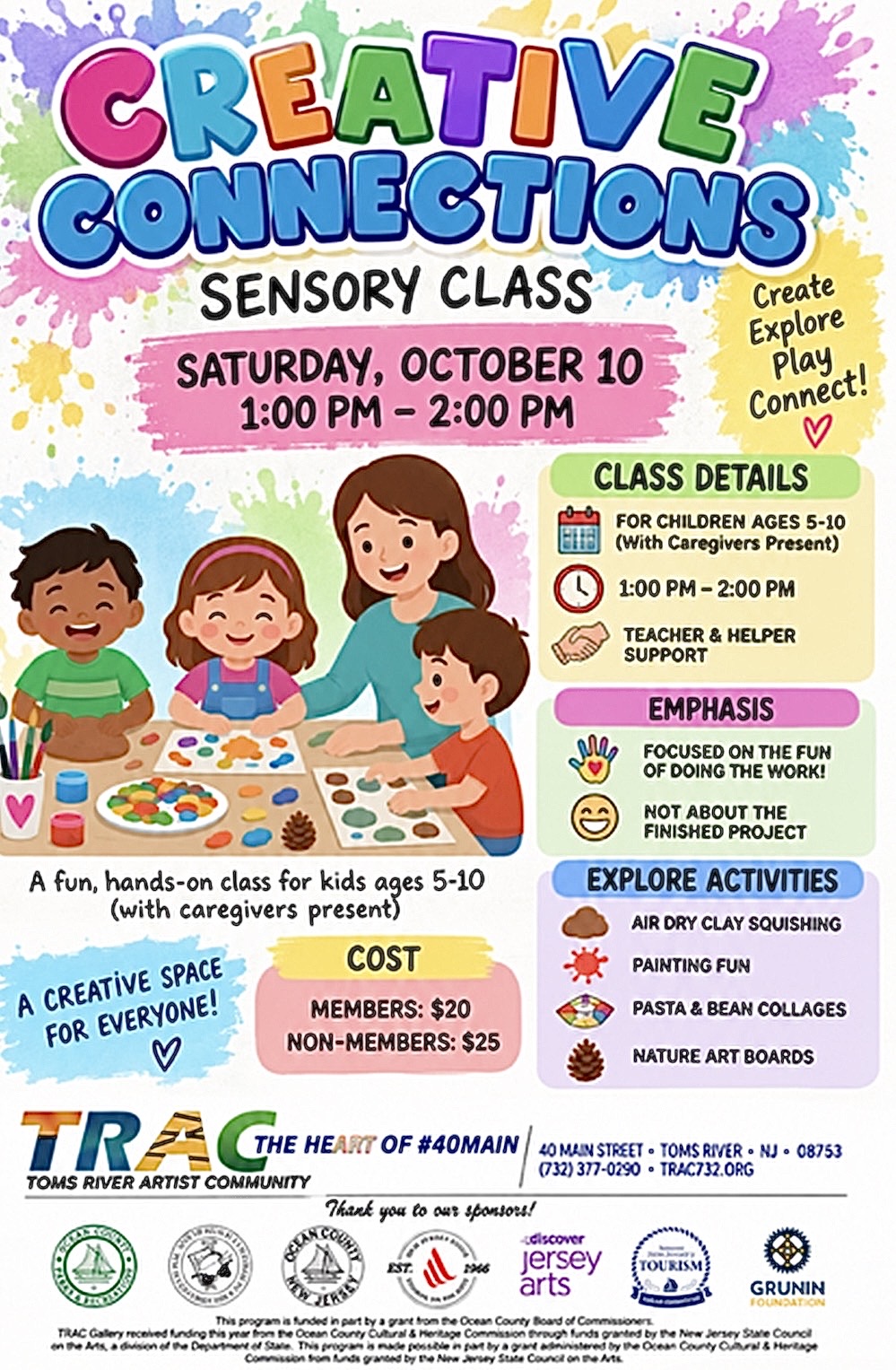 graphic of a teacher and kids around a table doing art