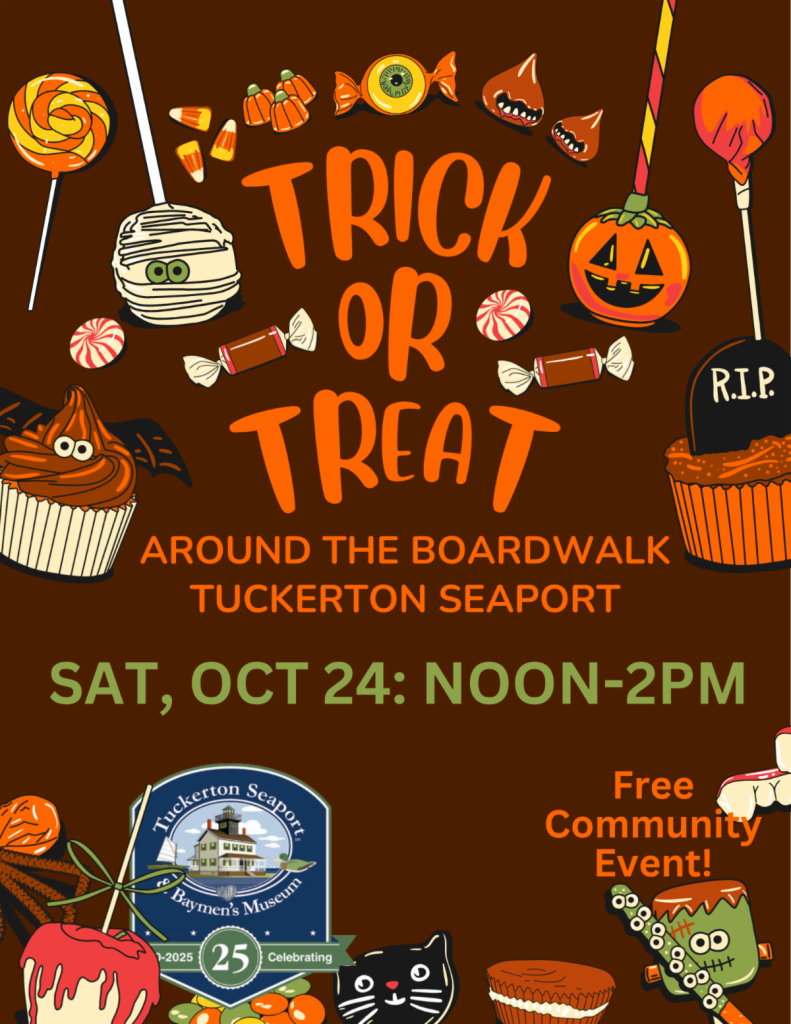 Trick or treat flyer with candy around the border