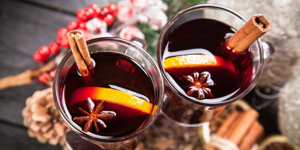 photo two cocktails Christmas Themed