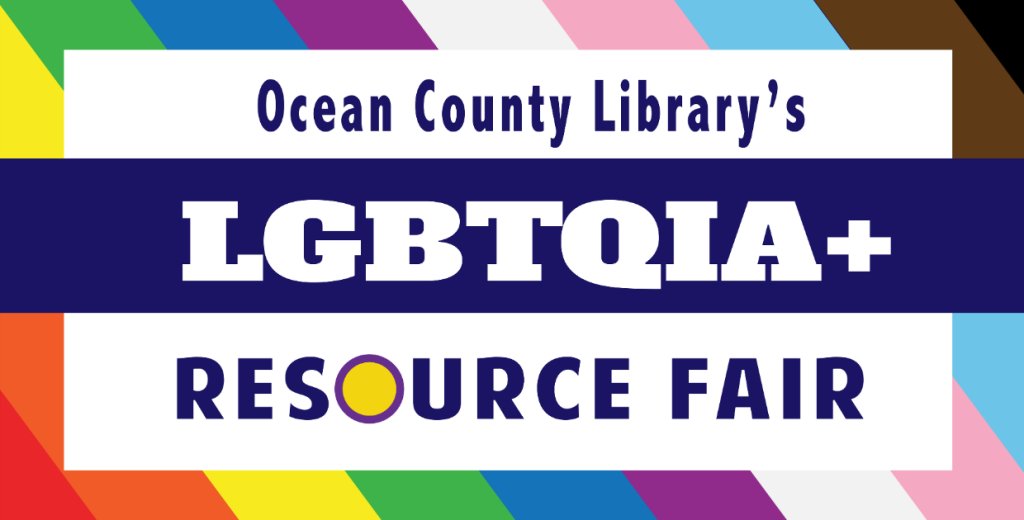 LGBTQIA Resource Fair Logo with rainbow background 