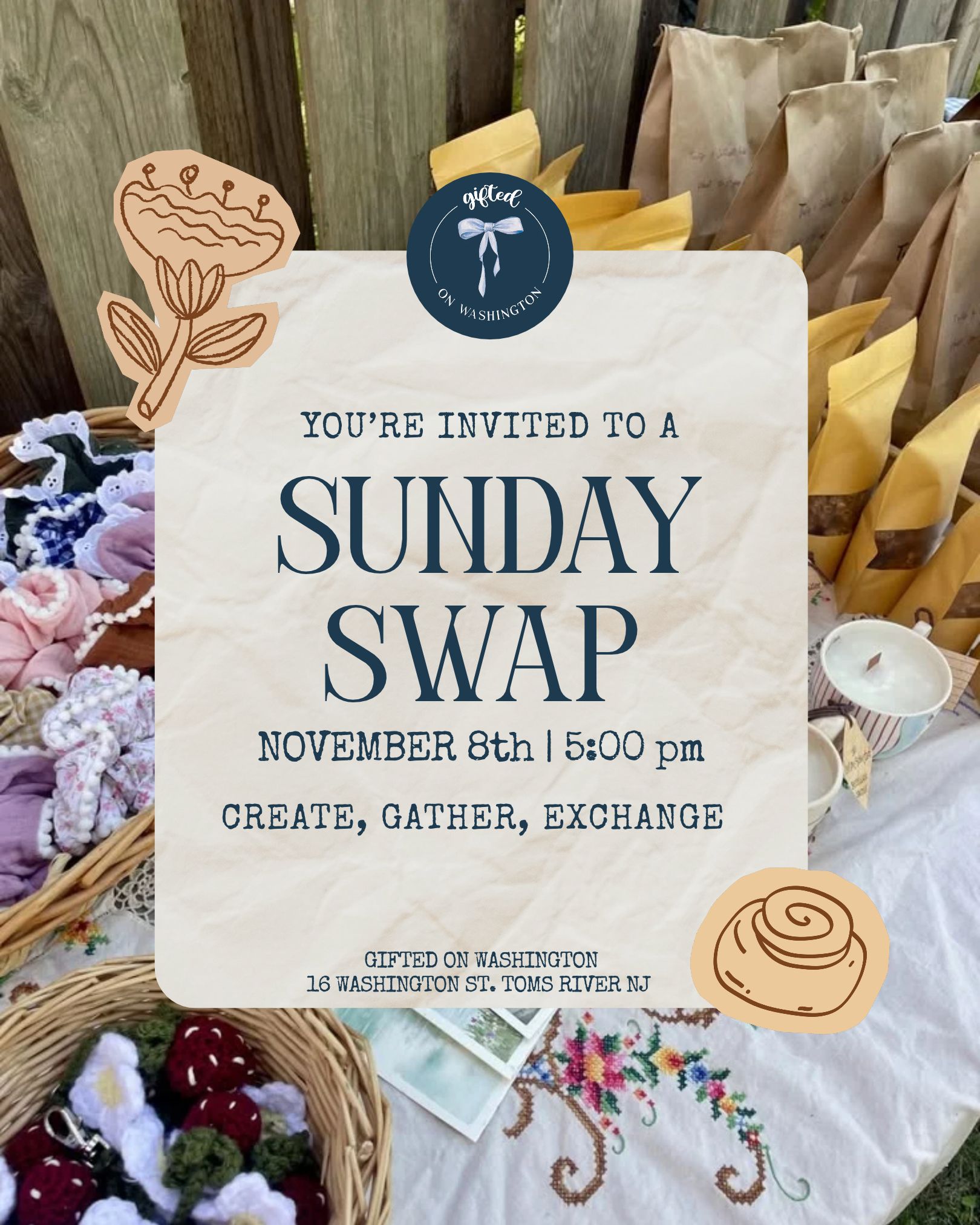 Sunday Swap flyer for Gifted on Washington